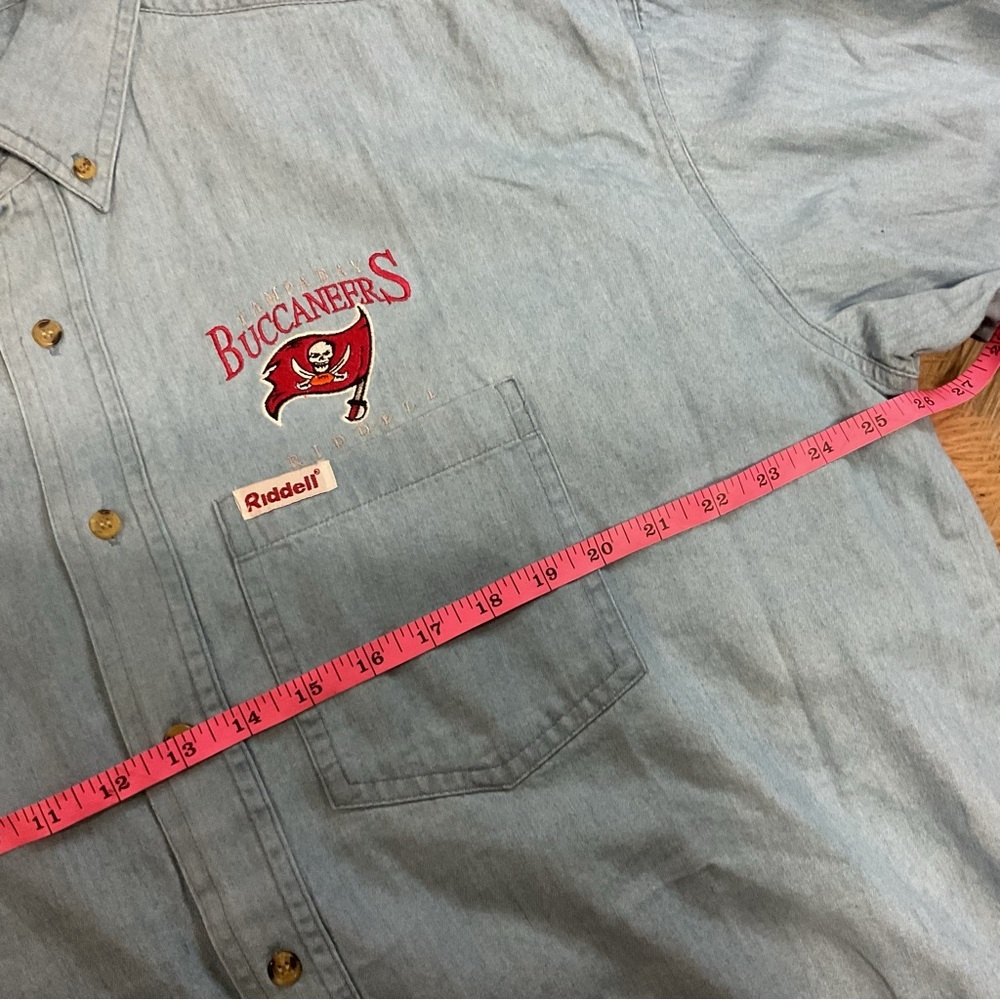 Buccaneers Denim Long Sleeve Button Down Shirt Size L VTG - Picture 7 of 9